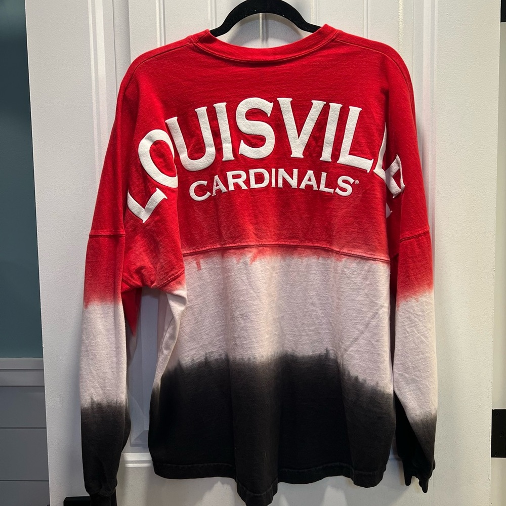 Spirit Jersey‎ University of Louisville Red Black White Tie Shirt. Size Medium. - Picture 5 of 11